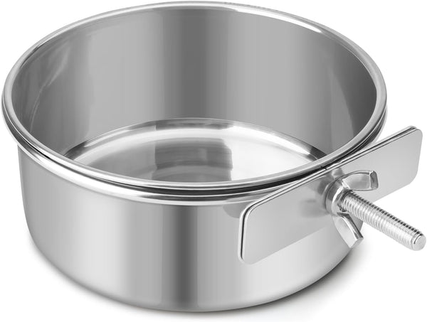 Dog Bowl Stainless Steel, Pet Hanging Food Water Bowl, Cage Feeding Cup Feeder for Dogs, Cats, Rabbits, Birds (Medium)