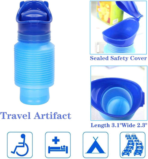 Queuing-2 Pack 750ml Emergency Urinal for Kids Adult,Portable Reusable Outdoor Urinal Potty Pee Bottle, Outdoor