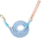 Lucky Monet 5FT Cotton Dog Leash - Ombre Rope Heavy Duty Braided Training with Comfortable PU Leather Handle for Small,