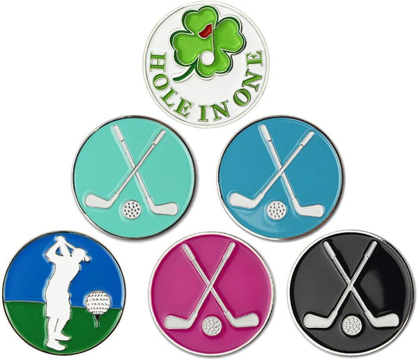 Golf Ball Markers Golf Gifts Clips Pack of 6