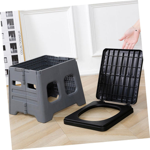 Portable Foldable Toilet for Outdoor Travel Emergency Potty for Camping Lightweight Carry Design with Garbage Bags