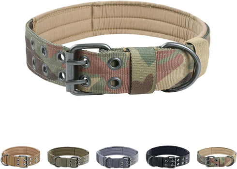 EXCELLENT ELITE SPANKER 1.5" Width Military Dog Collar, Adjustable Metal D Ring & Buckle for Medium Large Dogs