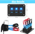 Bittwee 12V 24V 3 5 Marine Switch Panel, Waterproof DC Gang Pin Aluminum ON Off Pre-Wired Rocker Switch Panel, LED
