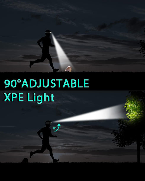 LED Headlights Rechargeable Headlamps, 270° Wide Beam, 1000 Lumens Super Bright with Motion Sensors - Outdoor