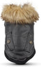 LESYPET Dog Leather Jacket for Small Dogs - Puppy Coat Double Layer with Warm Fleece Lined, Black