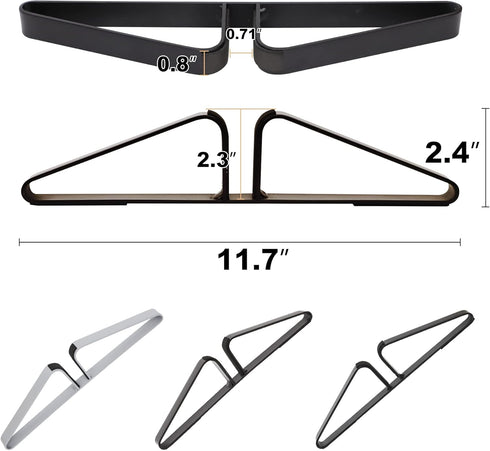 Freestanding Pet Gate Metal Support Feet, Triangle Set of 2 for Extra Wide Foldable Dog Gate, Black