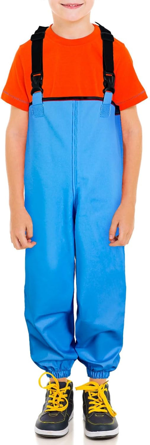 Luwint Kids Waterproof Rain Pants Lightweight Waders Outdoor Rain Bib Dirty Proof