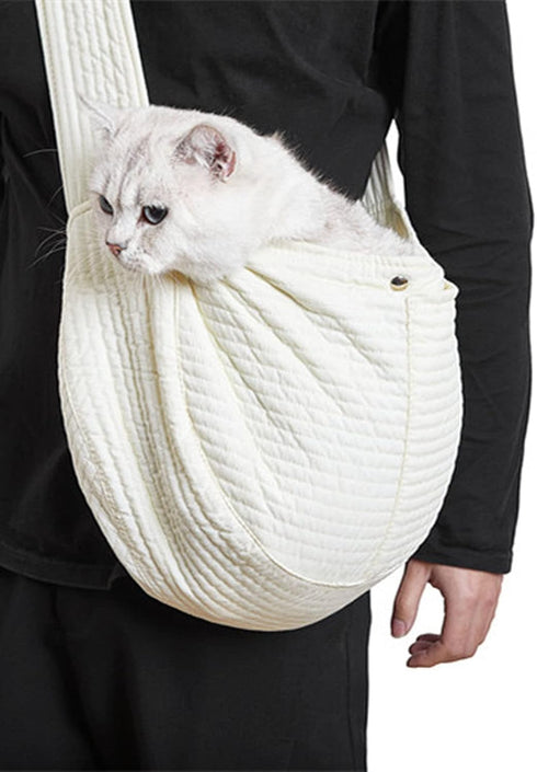 Asixxsix Dog Sling Carrier, Breathable Hand Free Soft Comfortable Durable Cat Sling Carrier for Small Dogs