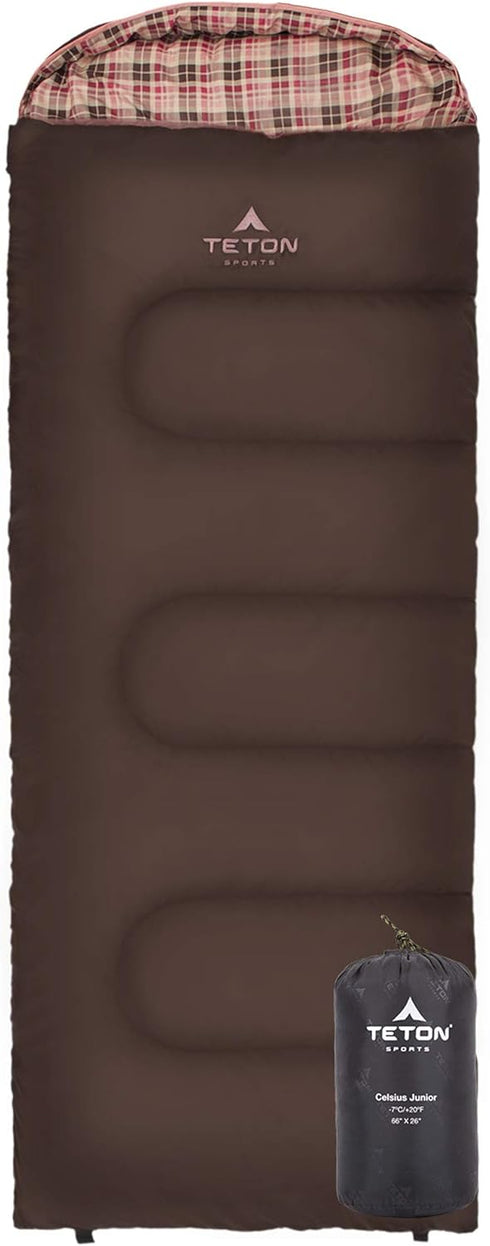 TETON Junior Sleeping Bags, 20 Degree and 0 Degree, Warm and Comfortable for Boys, Girls, all Kids, Built to Last