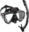 Snorkel Set Adult Snorkeling Gear Anti-Fog Panoramic Scuba Diving Mask and Dry Snorkel Tempered Glass Anti-Leak Snorkel
