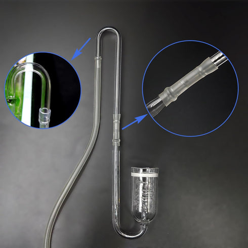 2PCS Glass U Shape Tube for Aquarium Air Pump, CO2 Diffuser Connect Tube for Fish Tank