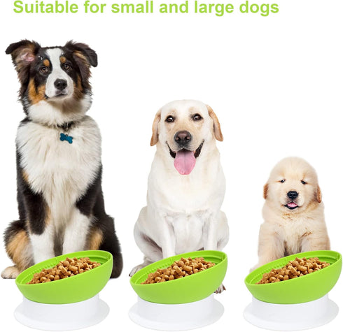 Silicone Dog Bowl, Detachable Slanted Dog Lick Bowl, Slow Feeder Puzzle for Anxiety, Calming, and Boredom