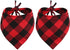 Pohshido 2 Pack Dog Cat Buffalo Plaid Bandanas, Checkered Red Flannel Triangle Bibs for Pets (Large)
