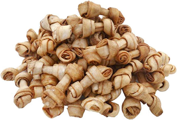 MON2SUN Dog Rawhide Knot Bones Small Rawhide Bones Mini Chews Chicken Flavour