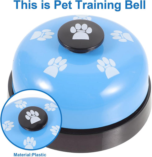 BESPORTBLE Dog Training Bell and Pet Doorbell for Potty Training Blue Paw Print Press Bell for Dogs and Cats for Puppy