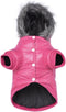 LESYPET Warm Dog Coats for Small Dogs, Waterproof Winter Puffer Jacket, Pink XXL