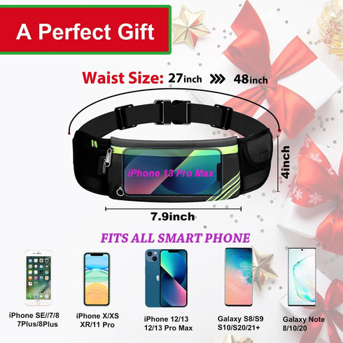 Slim Running Belt Fanny Pack, Waist Pack Bag for Hiking Cycling Workout, Reflective Jogging Pouch
