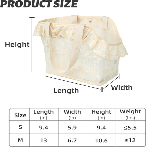 Puppy Carrier Dog Walking Bags, Mini for Dog, Cat, Rabbit, Small up to 5.5 lbs, Beige