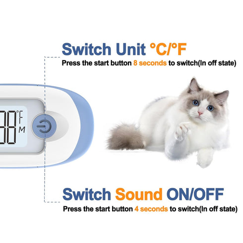 Flexible,10-Sec Cats,30 Pet Thermometer, Friendly Short Probe,Comfort Reading, Rectal Thermometer for Dogs Probe Covers