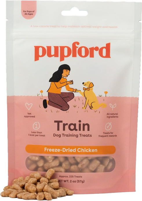 Pupford Freeze Dried Training Treats for Dogs & Puppies, 225+ Two Ingredient Bites (Chicken, 2 oz)