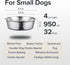 2 Pack Hammered Stainless Steel Dog Bowls - Premium Metal with Non Slip Rubber Bottom - Dishwasher Safe, 4 Cup, Gray
