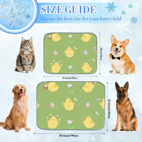 imiBBWQu Summer 27" 22" Cooling Pad Chicken Green Yellow Eggs Cooling Mat for Bed Washable Cat Self-Cooling Pad Dog Bed
