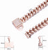 Rose Gold Chain Dog Collar - 10MM/14MM Cuban Link Chew Proof Stainless Steel (10-26 Inch, 14mm, 20inch)