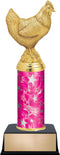 Animals Custom Engraved Pink and Silver Star Column Trophy Awards