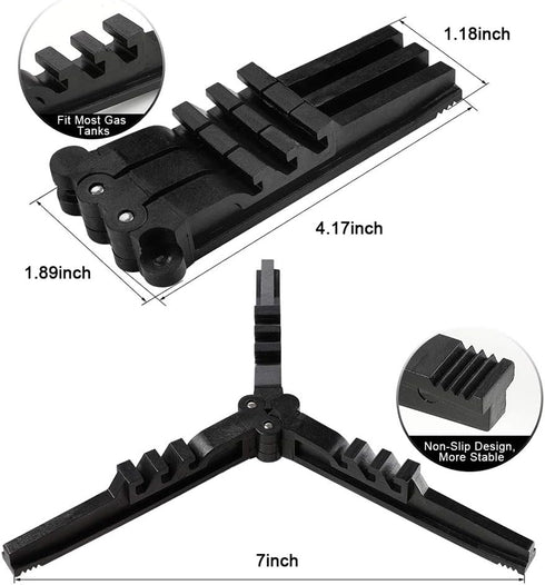 Folding Universal Fuel Can Canister Stand - Caudblor Tripod Stabilizer for Camping Stoves, Outdoor Hiking