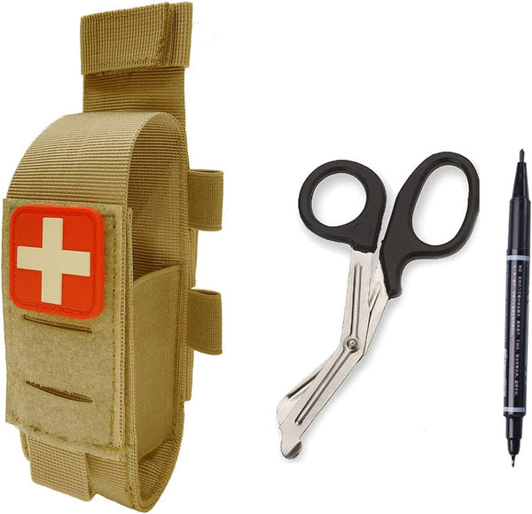 GZWER Tactical Tourniquet Pouch Holder TQ Tourniquet Case Trauma Medical Shear Pouch with