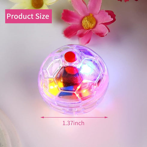 Zickupy 2 Piece Light Up Cat Balls, Multi-Color Flash LED Motion Activated Glowing Cat Balls for Kitten Dog Pet Running