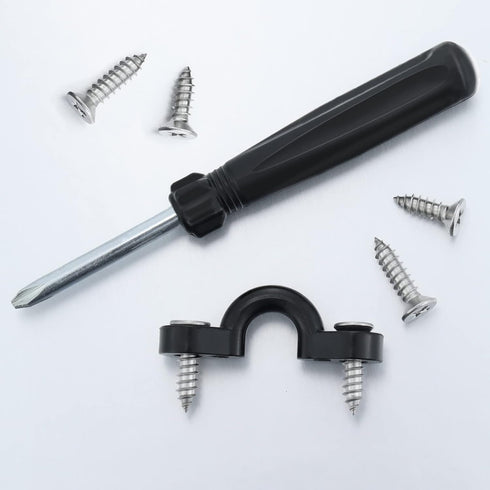 Kayak Pad Eye Deck Loops Tie Down with Screws for Kayak Rigging, 10Pcs, Black