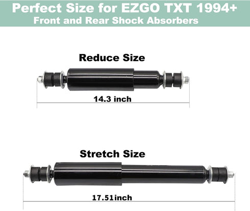 Golf Cart Front and Rear Shock Absorbers for EZGO TXT, OEM# 76418-G01, 70248-G01, 70324-G01, 76419-G01