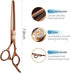 Professional Double Sided Dog Thinning Shears 7'' - 48 Teeth Blender Scissors, 25% Thinning Rate, Japan 440C (Bronze)