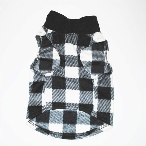 Dog Sweater, Soft Fleece Vest with Leash Ring Pullover Jacket for Small Dogs, Christmas (L, Black White)