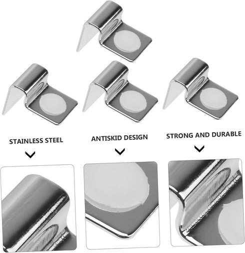 4pcs Fish Tank Cover Bracket - Stainless Supports for Glass Lid Support