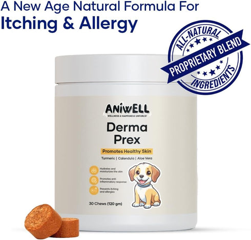 Packed DermaPrex: A New Age Natural Formula for Itching & Allergy, Vitamin E & Borage Oil Supplement with Beneficial