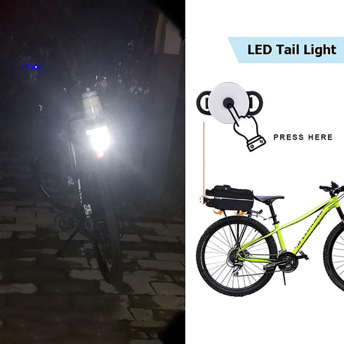 RAYMACE Bike Rear Rack Cooler Bag with Tail Light - Versatile Storage for Warm or Cold Items