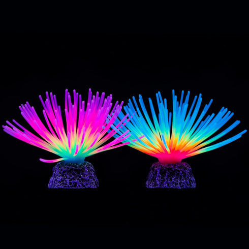 Uniclife Aquarium Imitative Rainbow and Iridescent Blue Sea Urchin Balls, Artificial Silicone Ornament Set