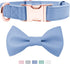 Soft Leather Bowtie Dog Collar, Adjustable Cute Bow Tie Collar with Stylish Rose Gold Heavy Duty Metal Buckle for Dogs