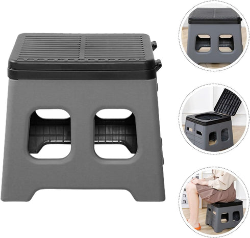 Healifty Portable Car Folding Toilet with Lid, Foldable Travel Potty for Camping and Outdoor Use, Portable Emergency