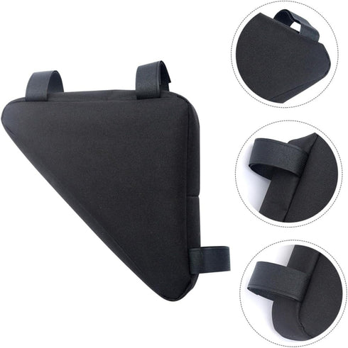 Kisangel Bicycle Triangle Bag, Small Bike Frame Bag for Multi-function Vessel Tools, Black