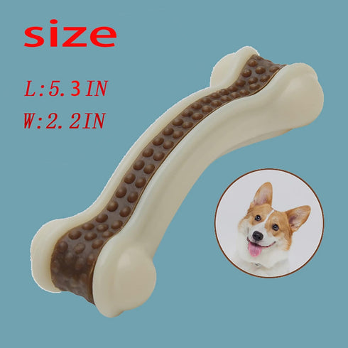 Dog Bones Chew Toys for Aggressive Chewers, 2 Pack Real Beef Flavor for Large Medium Small Puppies