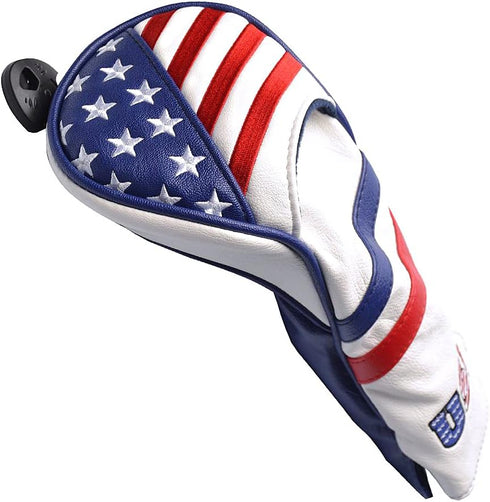 GOOACTION USA Golf Club 3 5 Fairway Wood Headcover, American Stars and Stripes Flag Synthetic Leather