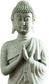 Japanese Aquarium Buddha Statue - 7.1” Sandstone Sculpture for Garden and Home Decor, Zen Buda