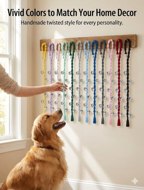 GINIDEAR Dog Bells to Go Outside & Puppy Potty Training, Adjustable Dog Door Bell Ring to Go Potty, Handmade