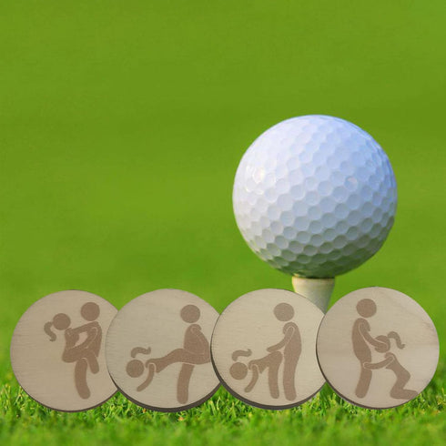 weilaike Golf Ball Markers - Funny Adult Ball Marker, 4Pcs Humor Patterns, Personalized Golf Accessories for Men Women