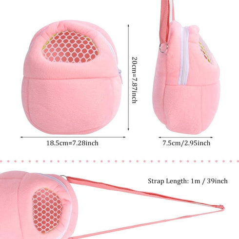 1 PCS Portable White Mesh African Hedgehog Hamster Carrier Bag | Breathable Pet Dog Handbag, Puppy Cat Travel (M)