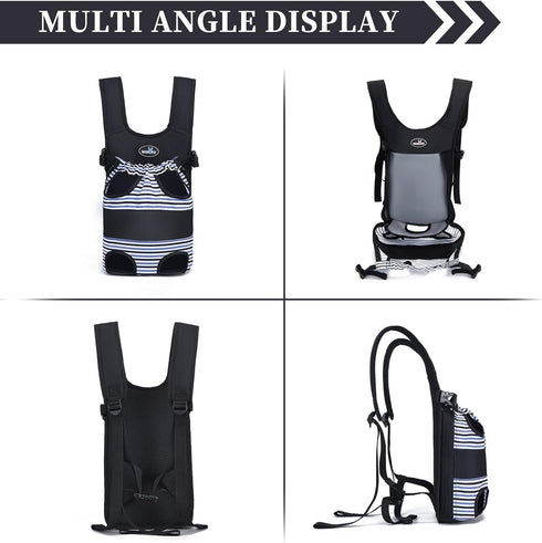 Pet Carrier Backpack, Adjustable Pet Front Dog Carrier for Traveling Hiking Camping, Legs Out Easy-Fit for Small Cats