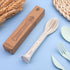 Generic 3PCS Set 3 1 Wheat Straw Cutlery, Reusable Utensils Portable Travel in Spoon Fork Knife Tableware